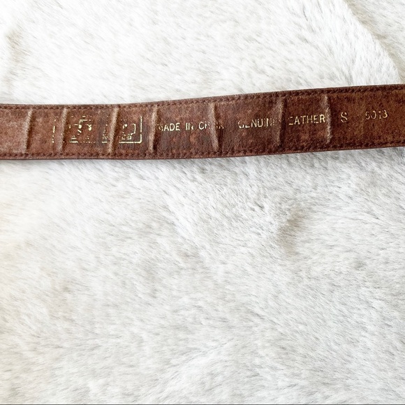 VINTAGE The Ritz Light Brown Leather Belt With Square Leather Buckle - Picture 4 of 5